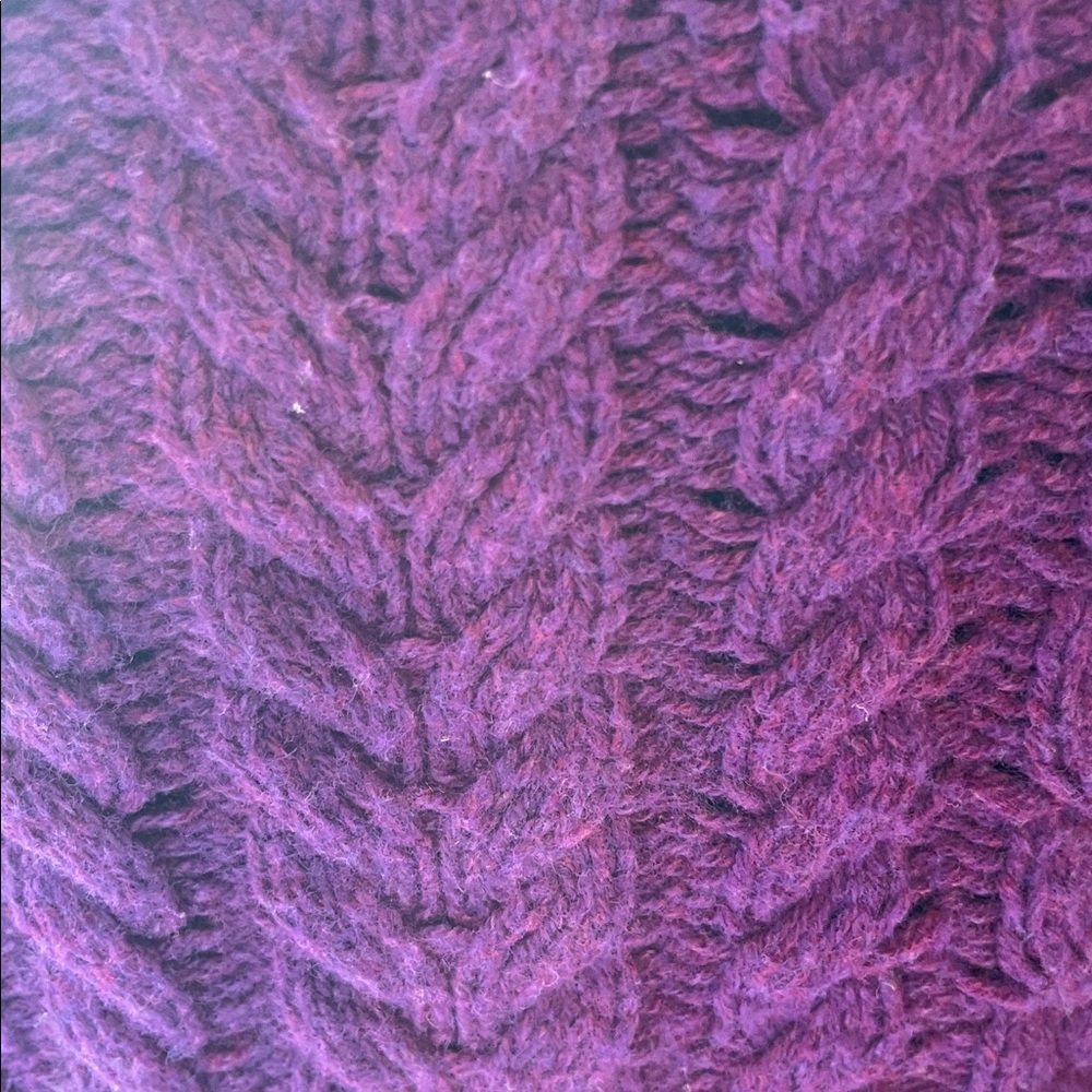 J. Crew Purple Cable Knit Cardigan with Gold Buttons - Picture 4 of 7
